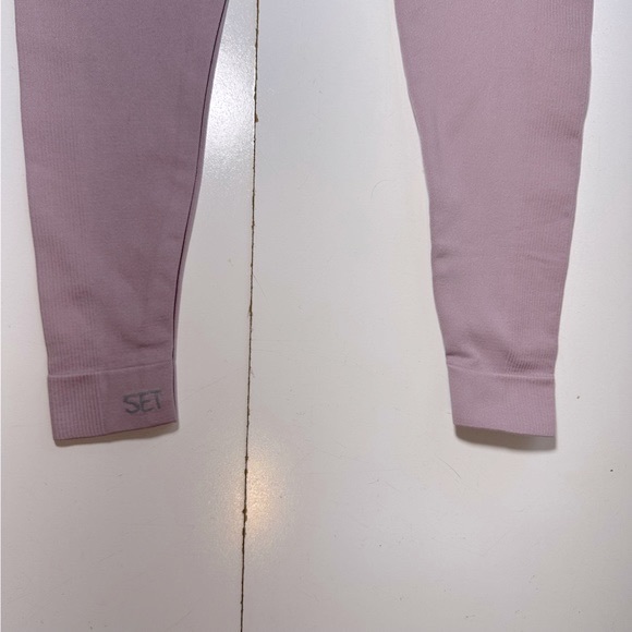 Set Active X Revolve Havana Pinkish HiRise Ribbed Seamless Activewear Leggings M - Picture 8 of 15